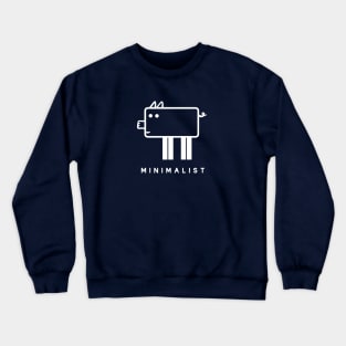 Geometrical, minimalist design for pig fans in white ink Crewneck Sweatshirt